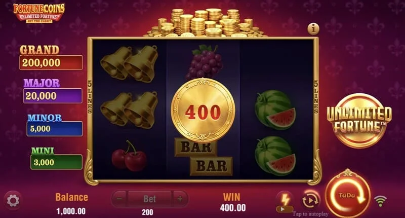 Fortune Coins Unlimited Fortune – Lock & Respin Münzrunde mit Münzhalten